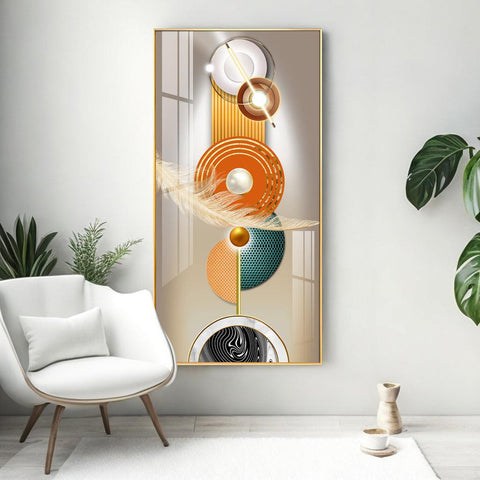 Opulent Crystal Circle Premium Acrylic Vertical Wall Art - Decor Mantra 