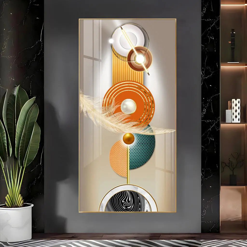 Opulent Crystal Circle Premium Acrylic Vertical Wall Art - Decor Mantra 