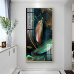 Cosmic Feathers Premium Acrylic Vertical Wall Art - Decor Mantra 