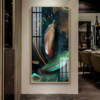 Cosmic Feathers Premium Acrylic Vertical Wall Art - Decor Mantra 