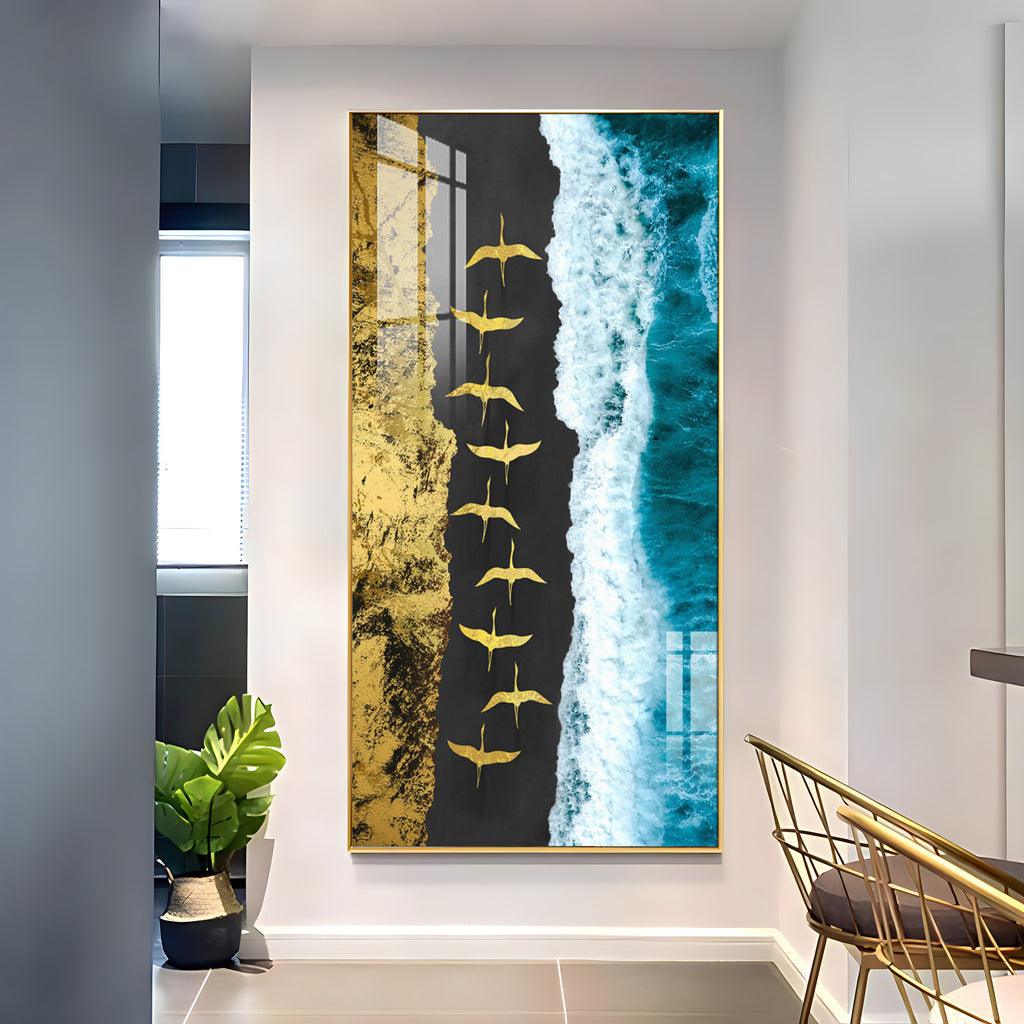 Oceanic Tranquility Premium Acrylic Vertical Wall Art - Decor Mantra 