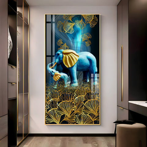 Enigmatic Elephants Premium Acrylic Vertical Wall Art