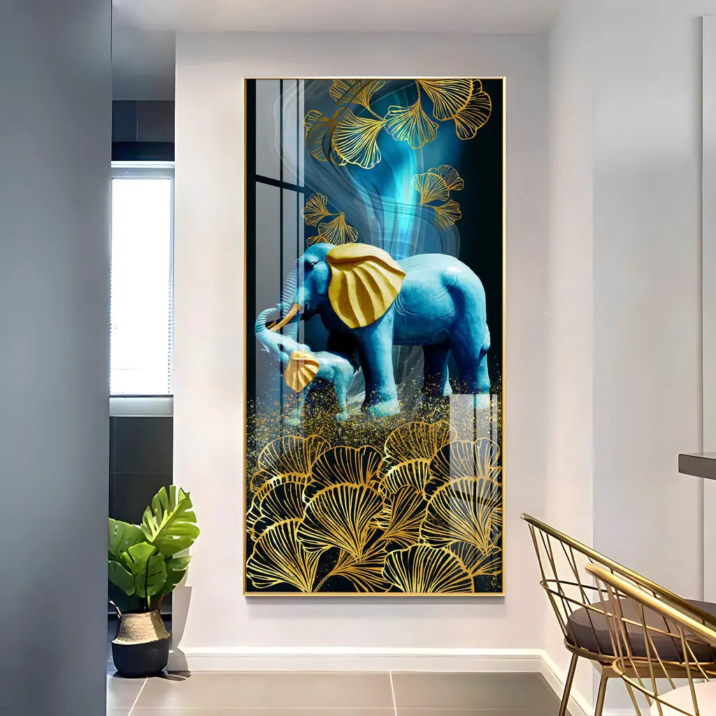Enigmatic Elephants Premium Acrylic Vertical Wall Art AdPrints