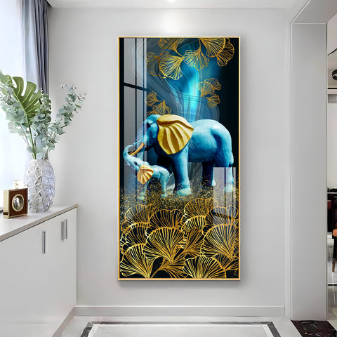 Enigmatic Elephants Premium Acrylic Vertical Wall Art