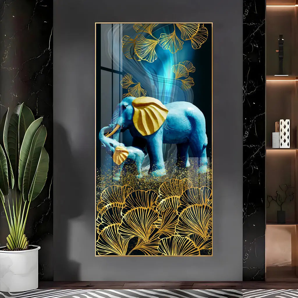 Enigmatic Elephants Premium Acrylic Vertical Wall Art AdPrints