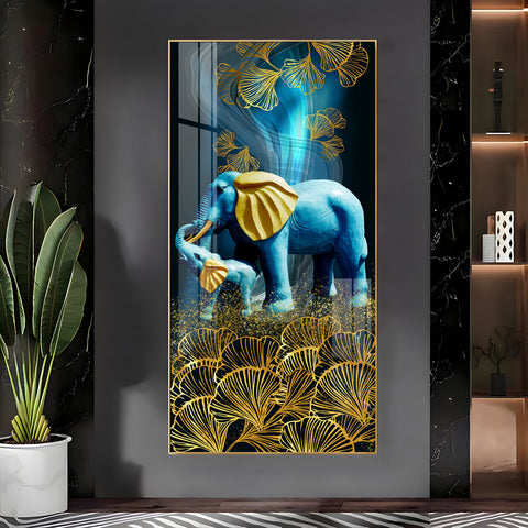 Enigmatic Elephants Premium Acrylic Vertical Wall Art