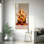 Artistic Lord Ganpati Vertical Wall Art in Premium Acrylic - Decor Mantra 