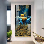 Contemporary Acrylic Wall Art Featuring Elephant and Leaf - Decor Mantra 