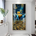 Contemporary Acrylic Wall Art Featuring Elephant and Leaf - Decor Mantra 