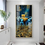 Contemporary Acrylic Wall Art Featuring Elephant and Leaf - Decor Mantra 