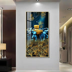 Contemporary Acrylic Wall Art Featuring Elephant and Leaf - Decor Mantra 