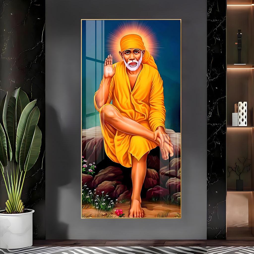 Elegant Premium Acrylic Wall Art Featuring Shirdi Sai Baba - Decor Mantra 