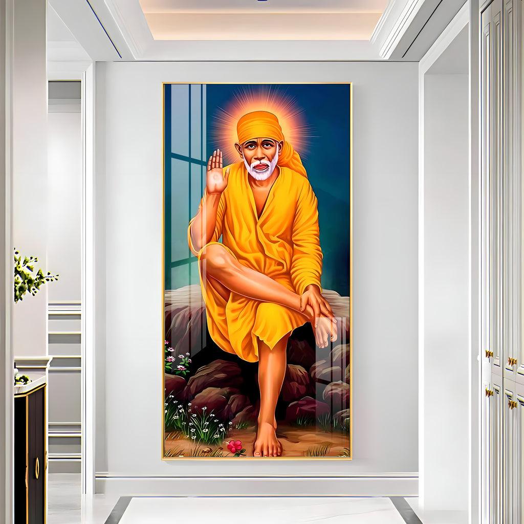 Elegant Premium Acrylic Wall Art Featuring Shirdi Sai Baba - Decor Mantra 