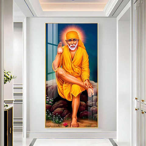 Elegant Premium Acrylic Wall Art Featuring Shirdi Sai Baba - Decor Mantra 