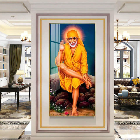 Elegant Premium Acrylic Wall Art Featuring Shirdi Sai Baba - Decor Mantra 