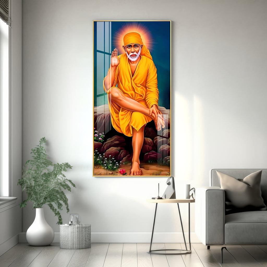 Elegant Premium Acrylic Wall Art Featuring Shirdi Sai Baba - Decor Mantra 