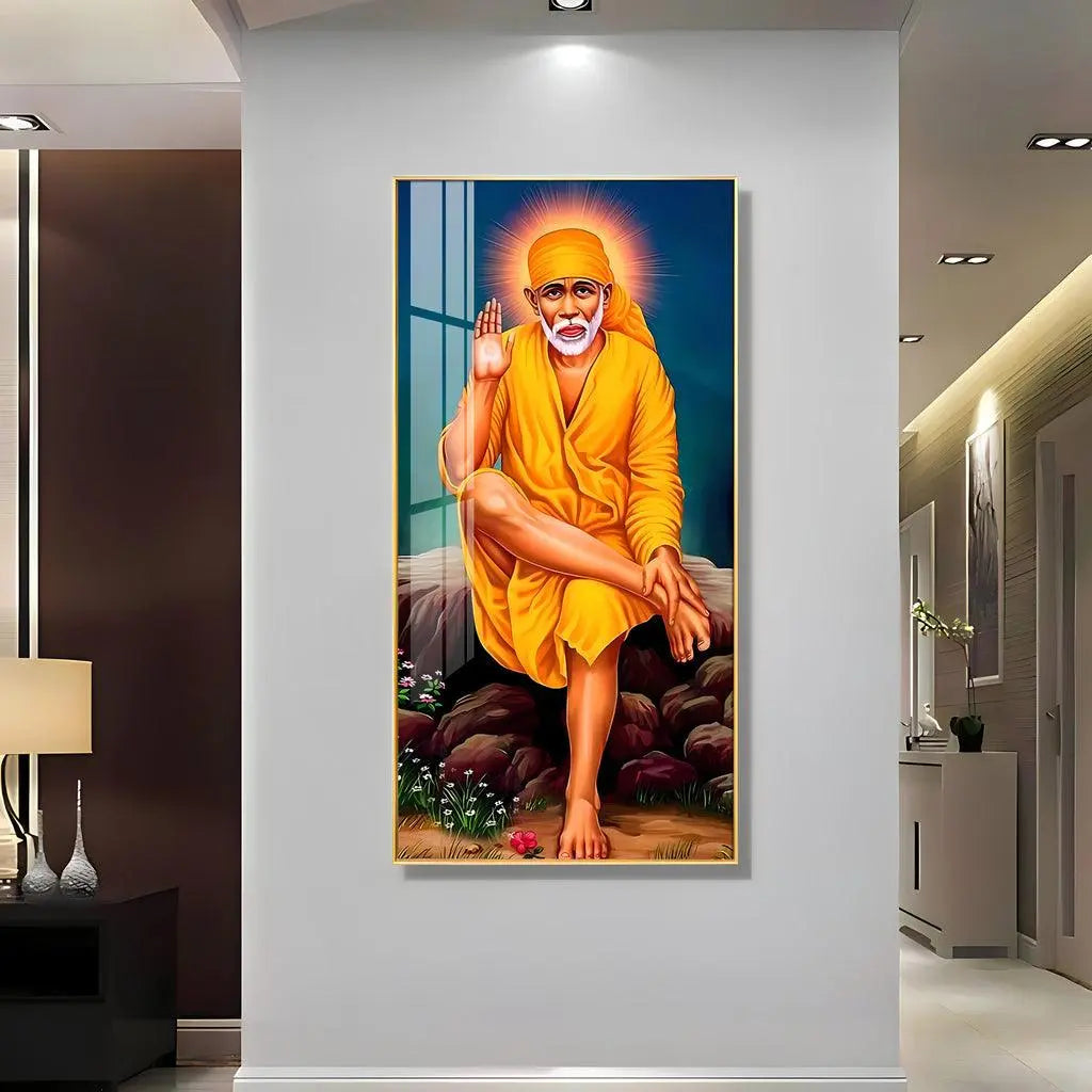 Elegant Premium Acrylic Wall Art Featuring Shirdi Sai Baba - Decor Mantra 