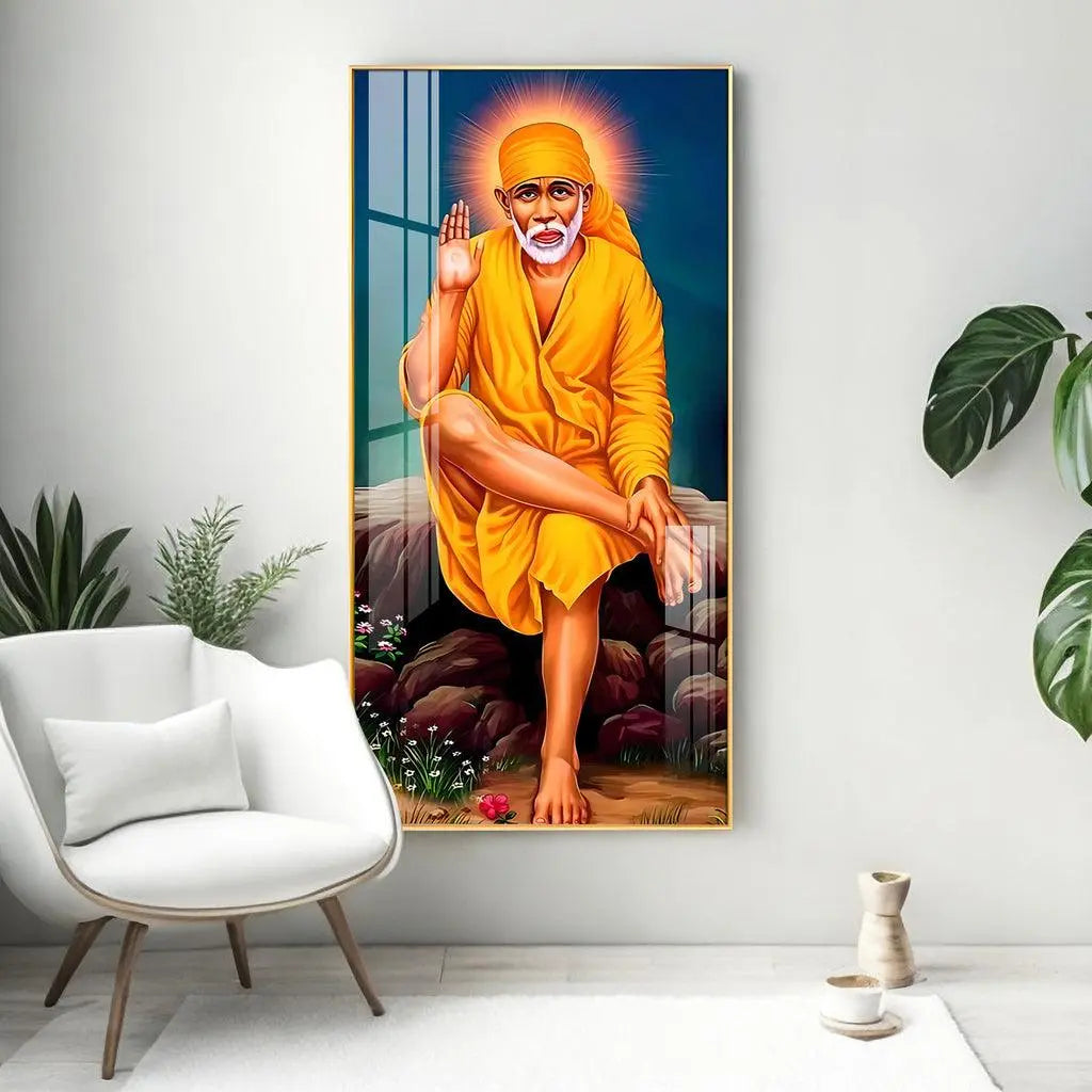 Elegant Premium Acrylic Wall Art Featuring Shirdi Sai Baba - Decor Mantra 