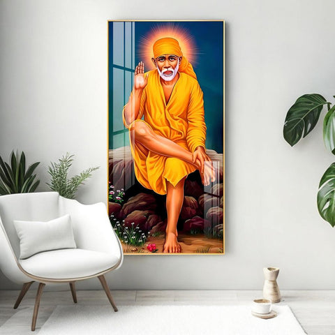 Elegant Premium Acrylic Wall Art Featuring Shirdi Sai Baba - Decor Mantra 