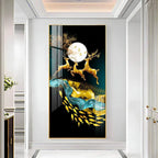 Artistic Jolly Deers with Koi Fish Vertical Wall Art in Premium Acrylic - Decor Mantra 