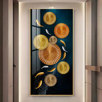 Premium Acrylic Vertical Wall Art: Carp and Lotus Pond - Decor Mantra 