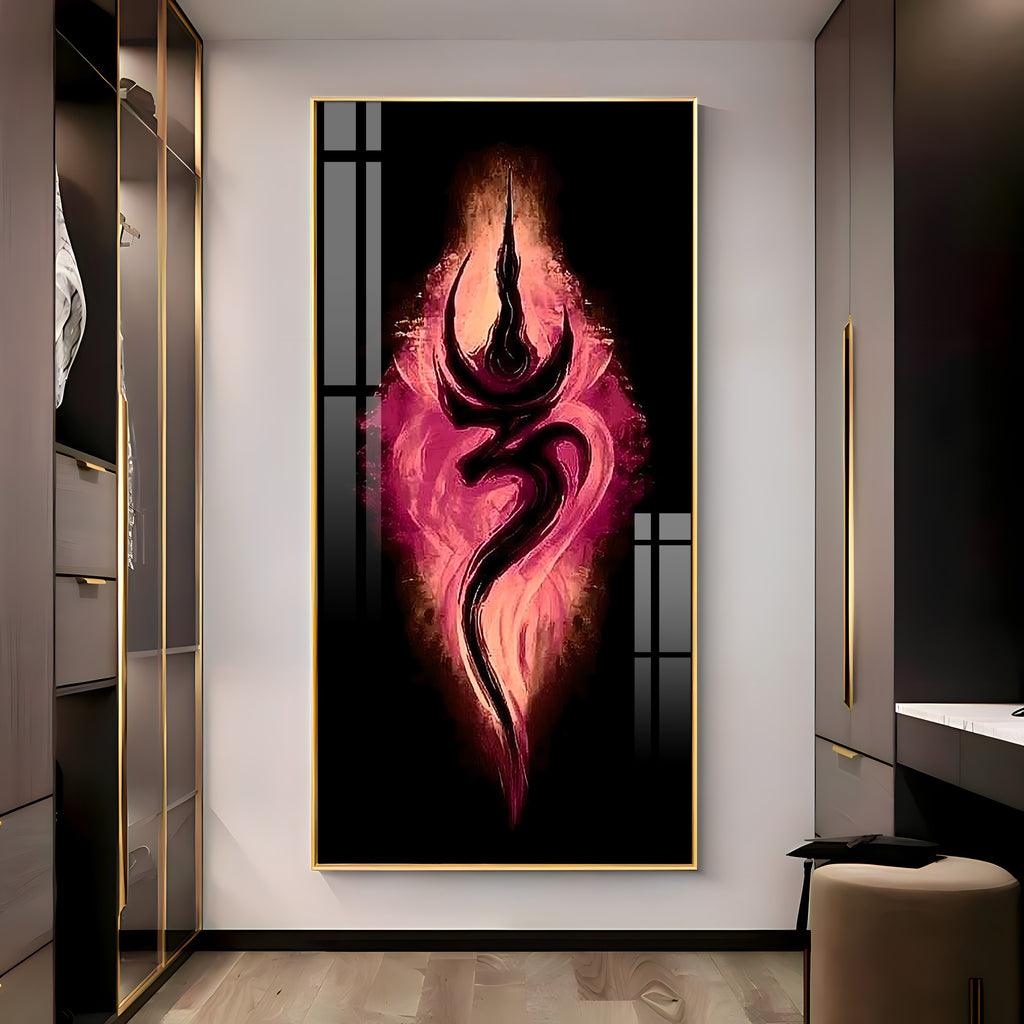 Peaceful Om Vertical Wall Art in Premium Acrylic - Decor Mantra 