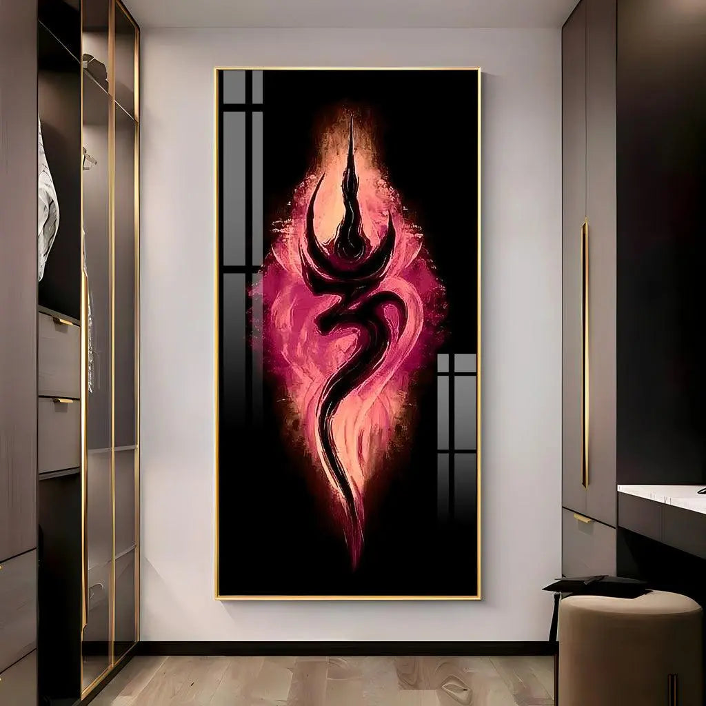 Peaceful Om Vertical Wall Art in Premium Acrylic - Decor Mantra 