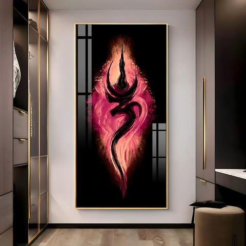 Peaceful Om Vertical Wall Art in Premium Acrylic - Decor Mantra 