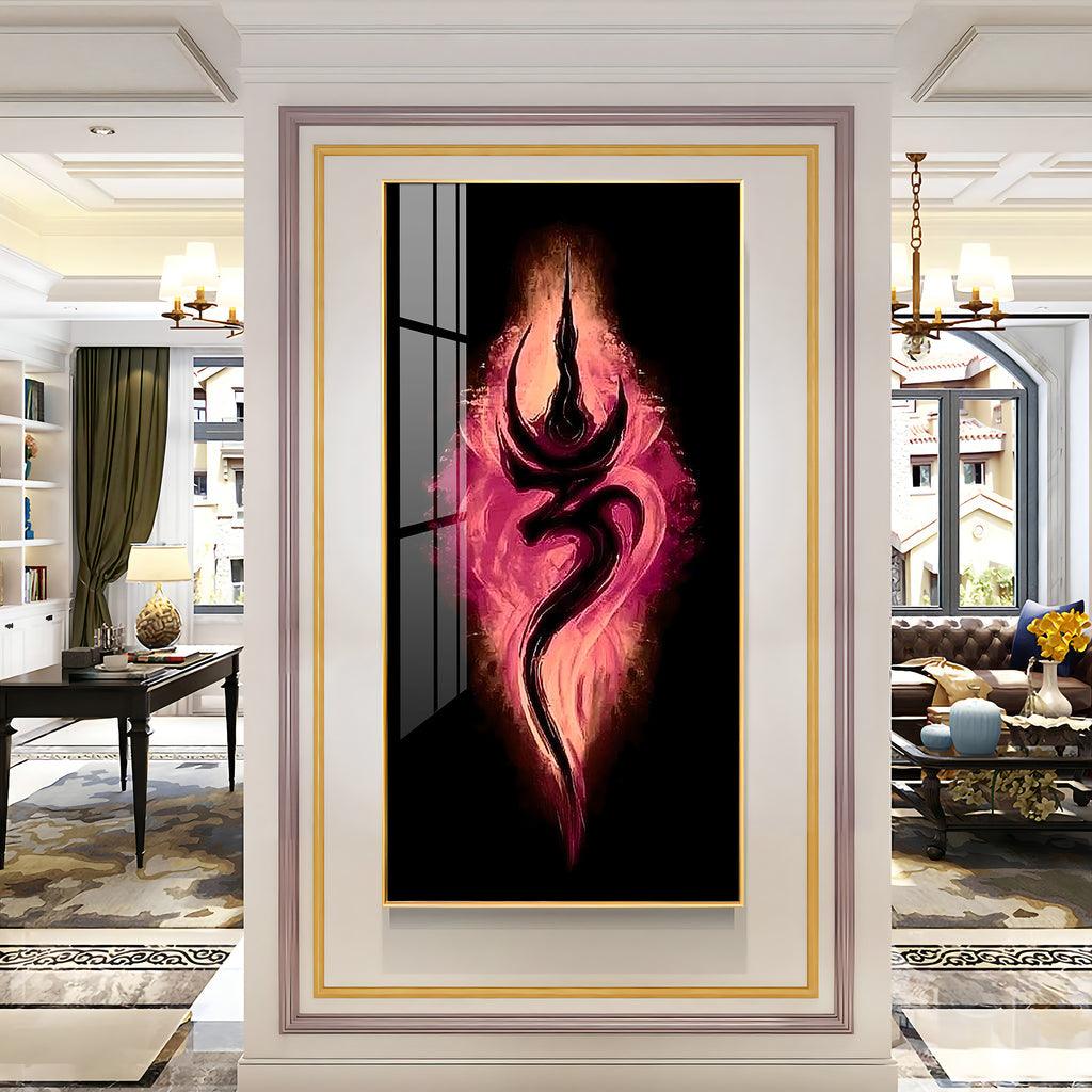 Peaceful Om Vertical Wall Art in Premium Acrylic - Decor Mantra 