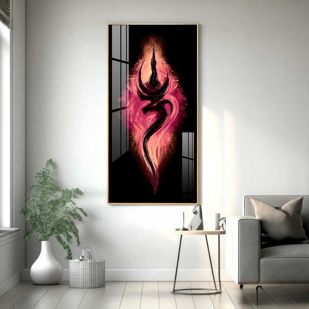 Peaceful Om Vertical Wall Art in Premium Acrylic - Decor Mantra 