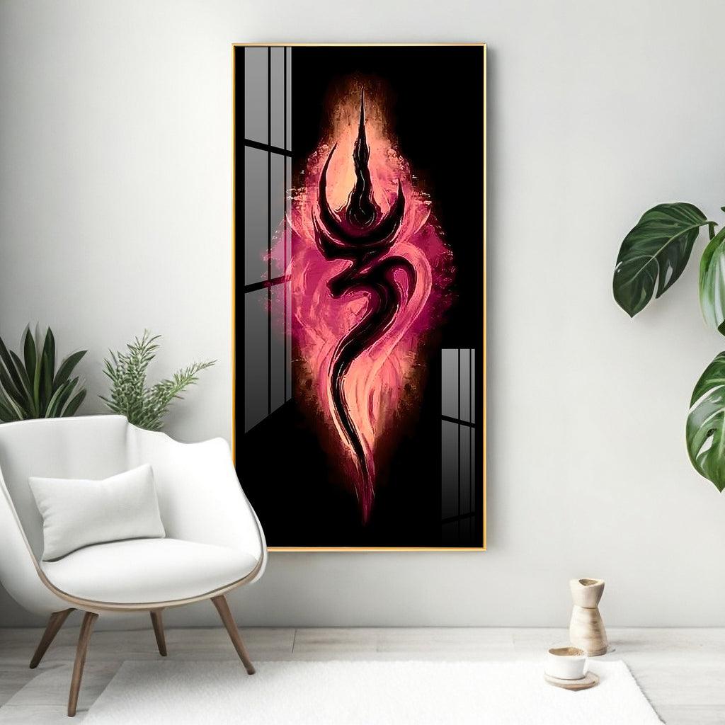 Peaceful Om Vertical Wall Art in Premium Acrylic - Decor Mantra 