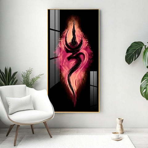 Peaceful Om Vertical Wall Art in Premium Acrylic - Decor Mantra 