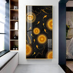 Stunning Vertical Acrylic Wall Art Adorned with Golden Desire - Decor Mantra 