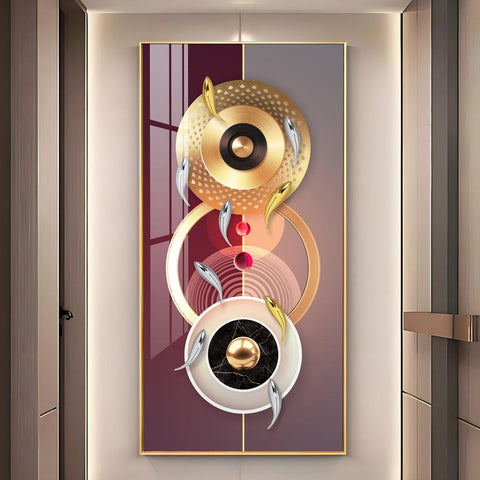 Stunning Vertical Acrylic Wall Art Adorned with Glittering Koi Fish - Decor Mantra 