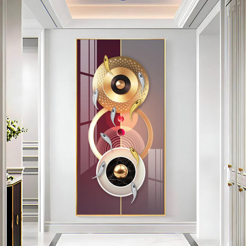 Stunning Vertical Acrylic Wall Art Adorned with Glittering Koi Fish - Decor Mantra 