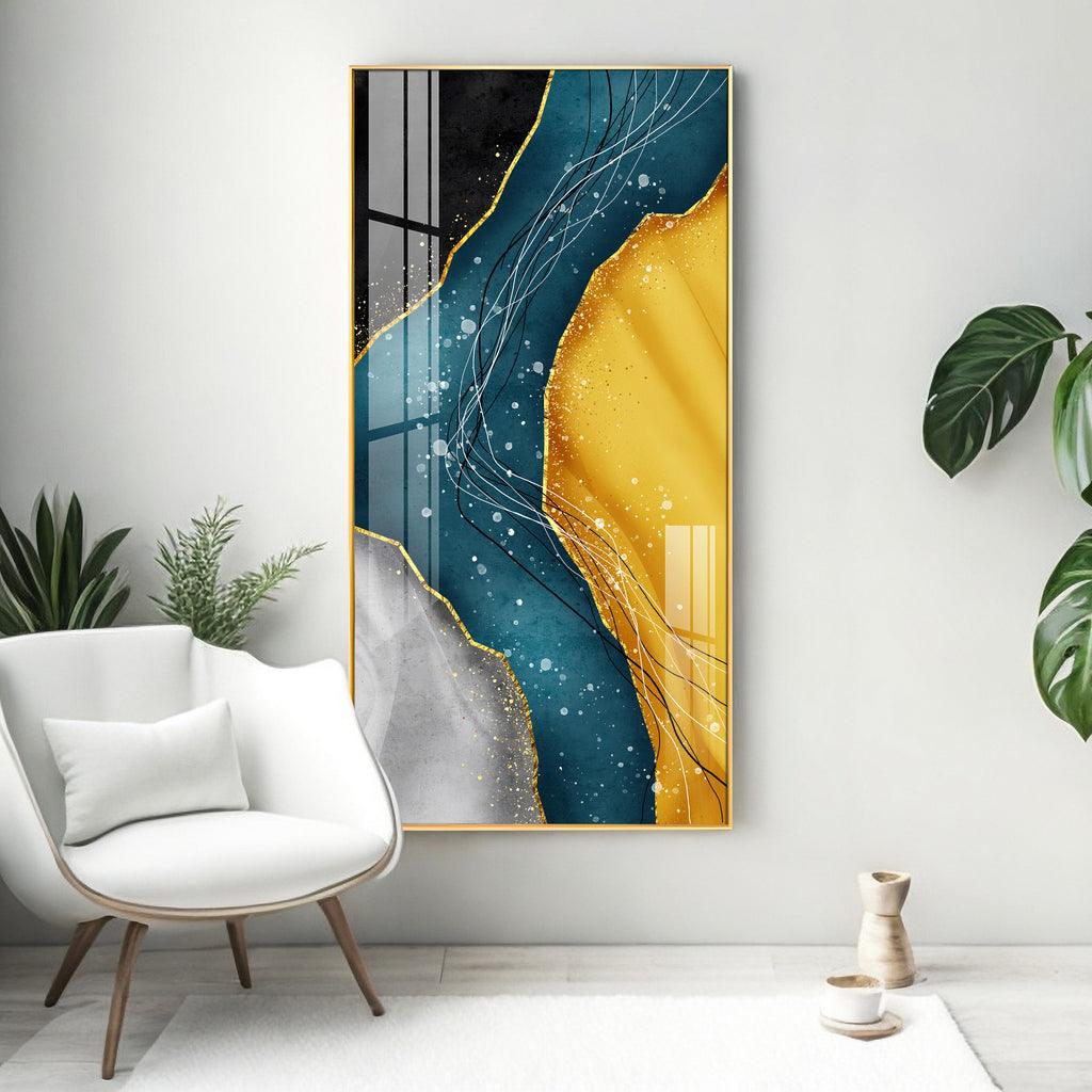 Luxurious Nordic Waves Vertical Wall Art in Premium Acrylic - Decor Mantra 