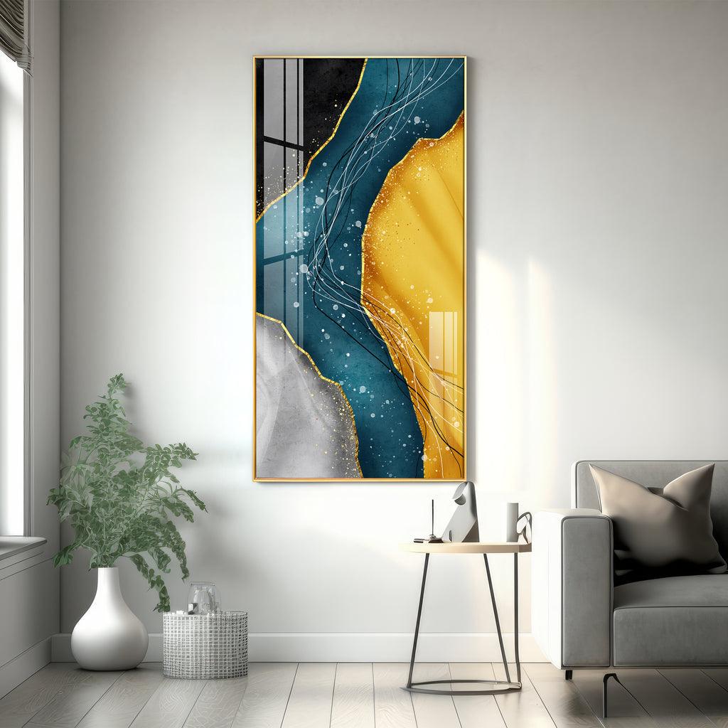 Luxurious Nordic Waves Vertical Wall Art in Premium Acrylic - Decor Mantra 