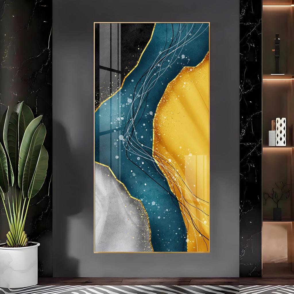 Luxurious Nordic Waves Vertical Wall Art in Premium Acrylic - Decor Mantra 