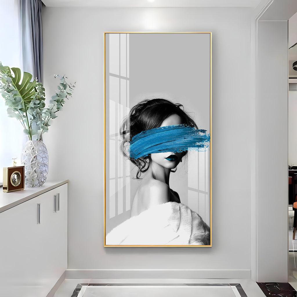 Blindfolded Fashion Vertical Wall Art in Premium Acrylic - Decor Mantra 