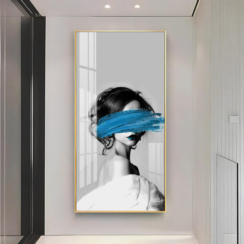 Blindfolded Fashion Vertical Wall Art in Premium Acrylic - Decor Mantra 