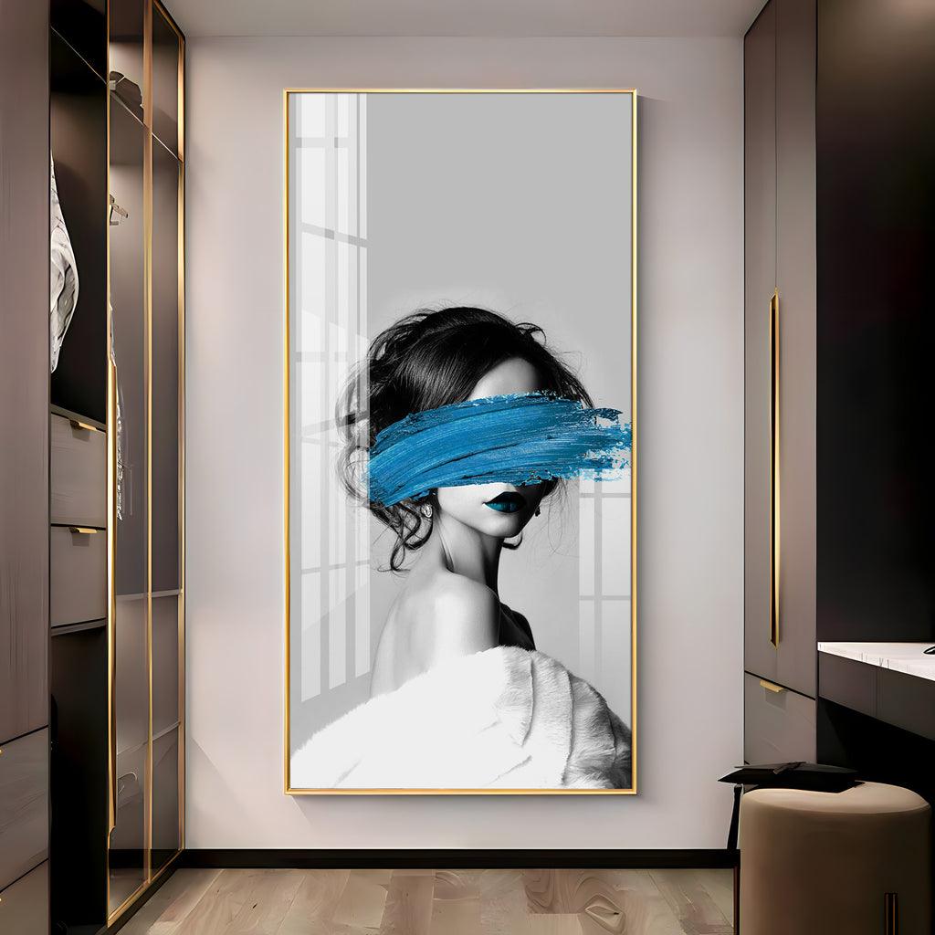 Blindfolded Fashion Vertical Wall Art in Premium Acrylic - Decor Mantra 