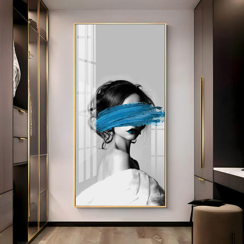 Blindfolded Fashion Vertical Wall Art in Premium Acrylic - Decor Mantra 