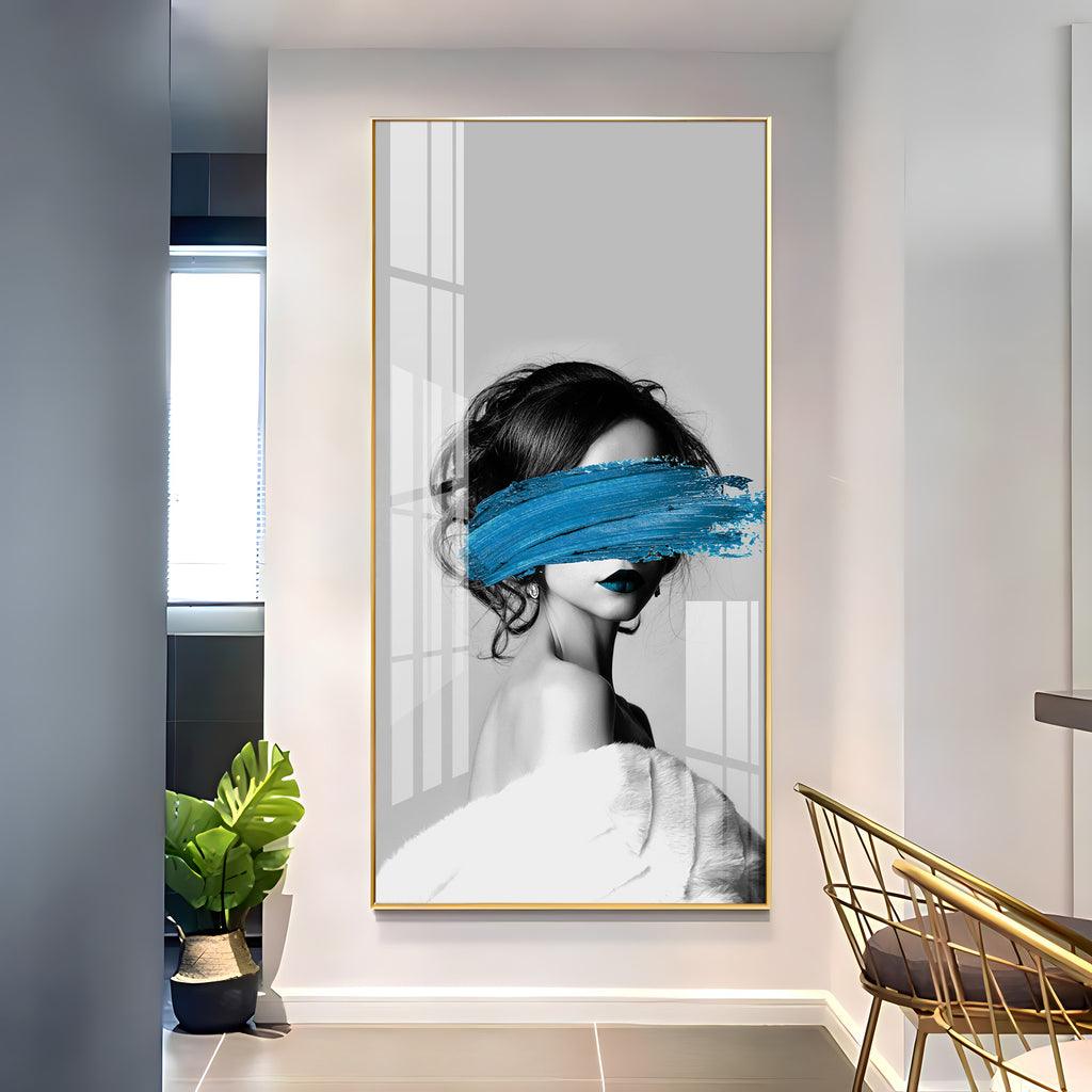 Blindfolded Fashion Vertical Wall Art in Premium Acrylic - Decor Mantra 
