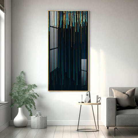 Modern Line Geometric Vertical Wall Art in Premium Acrylic - Decor Mantra 