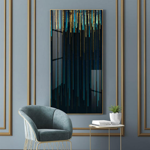 Modern Line Geometric Vertical Wall Art in Premium Acrylic - Decor Mantra 