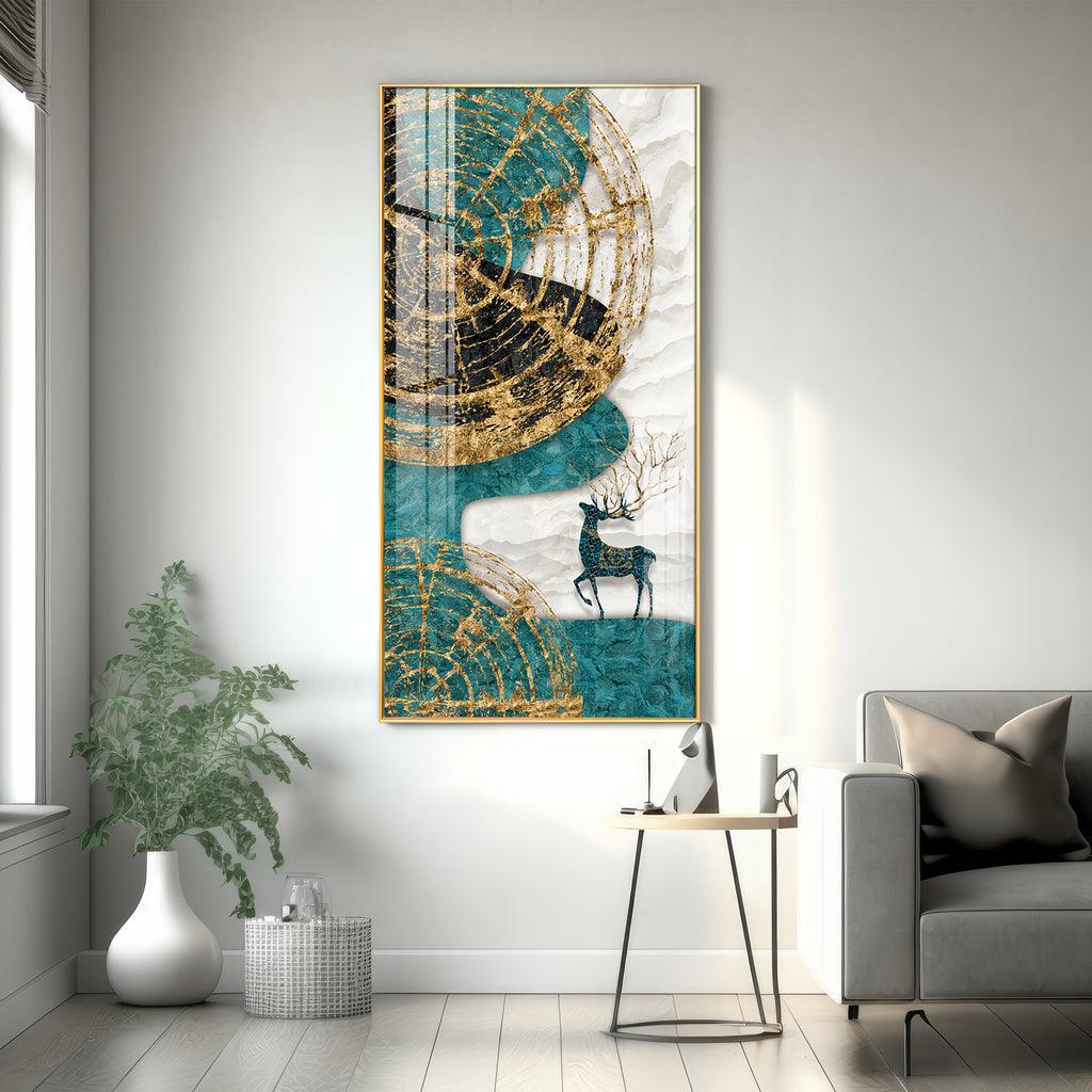 Elegant Modern Simple Creative Elk Acrylic Vertical Wall Art - Decor Mantra 