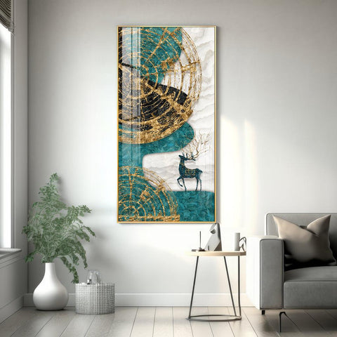 Elegant Modern Simple Creative Elk Acrylic Vertical Wall Art - Decor Mantra 