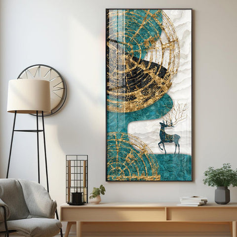 Elegant Modern Simple Creative Elk Acrylic Vertical Wall Art - Decor Mantra 