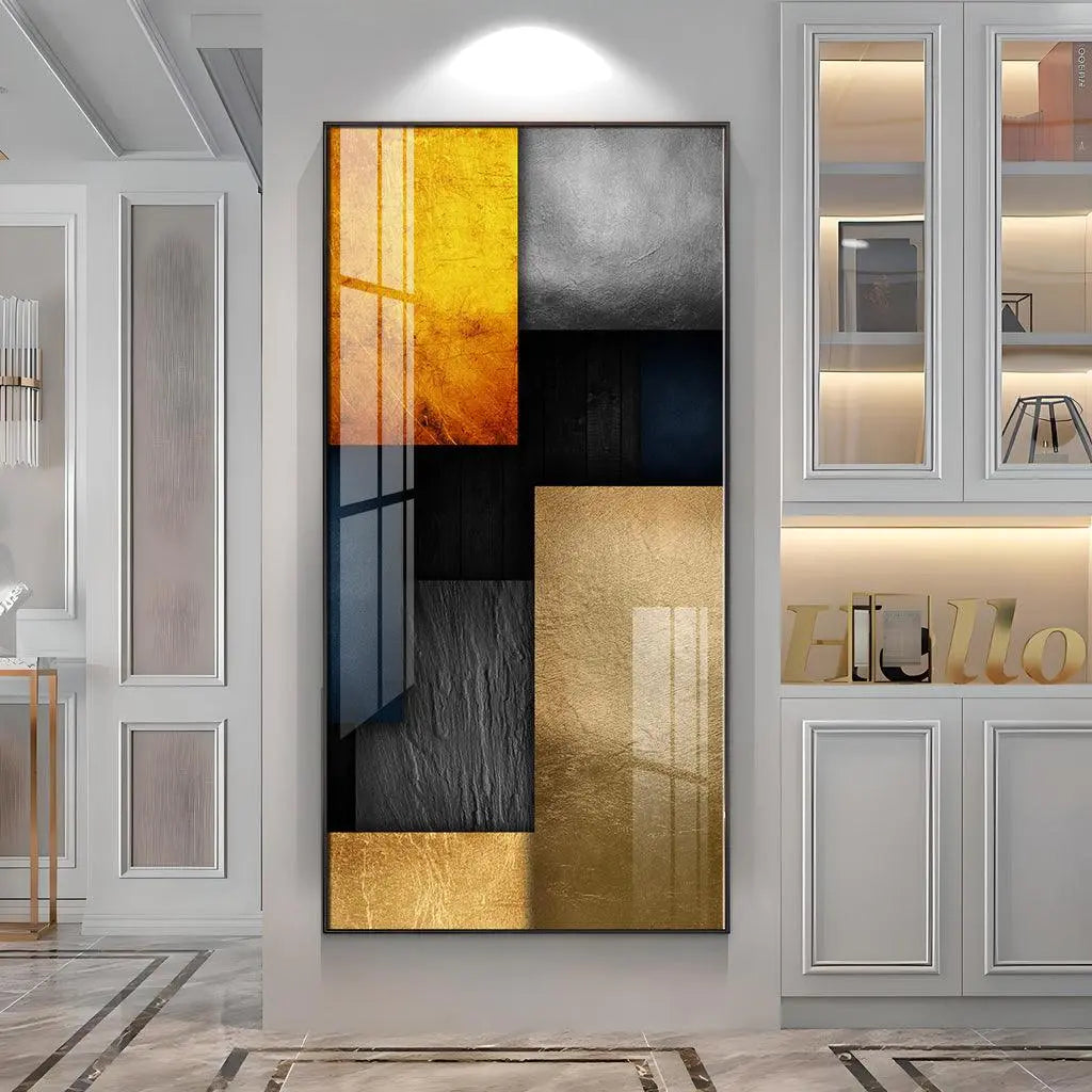 Elegant Modern Minimalist Geometric Acrylic Vertical Wall Art - Decor Mantra 