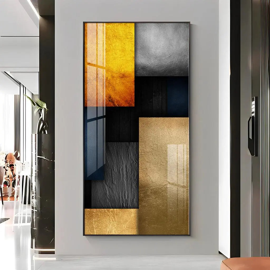 Elegant Modern Minimalist Geometric Acrylic Vertical Wall Art - Decor Mantra 